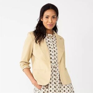 Croft & Barrow Tan Blazer with Notched Collar